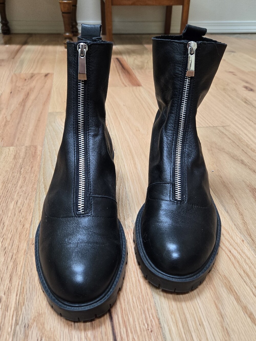 Zara suede leather ankle zipper goth boots 40/9 - Picture 3 of 8
